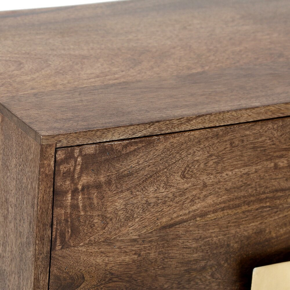 LUIGI MEDIA STAND XC-53730 Light Brown/Gold 147x43x50CM