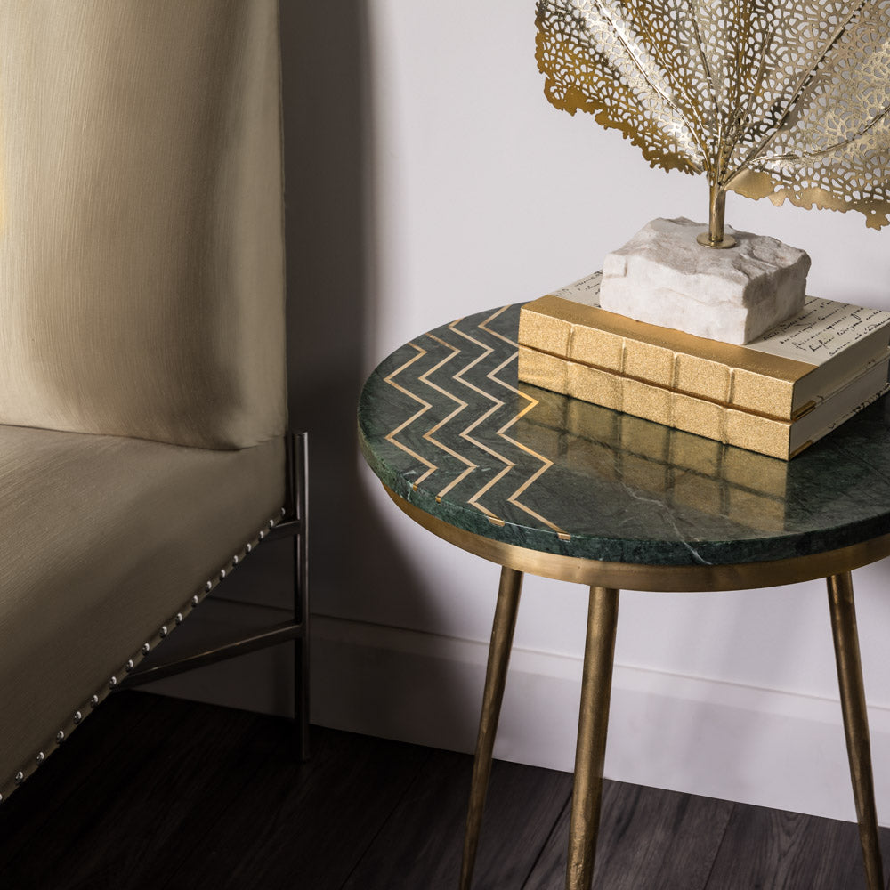 Belvin End table XC-52977 SET OF 2 GREEN MARBLE