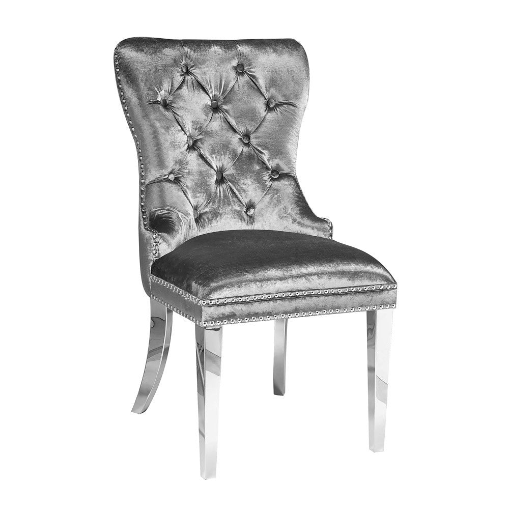 EUPHORIA Dining Chair GY-1029SS E-Charcoal Velvet w/ steel legs