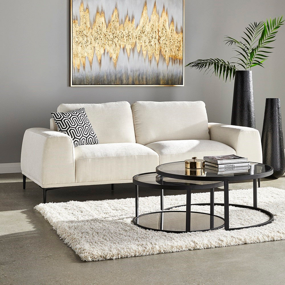MIDDLETON Sofa GY-SF-8561 Grey linen Silex 23 Black legs