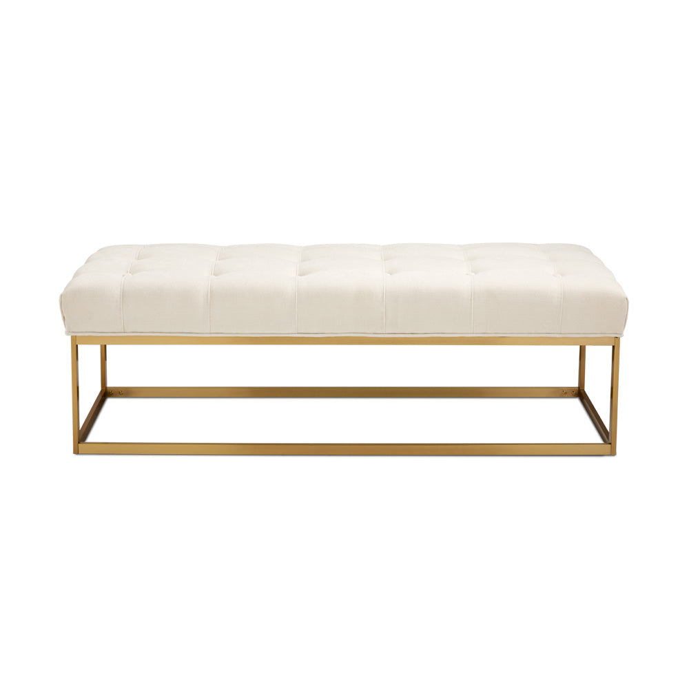 MODERN SS Bench GY-BC8415BG Silex Ivory Brushed Gold Frame