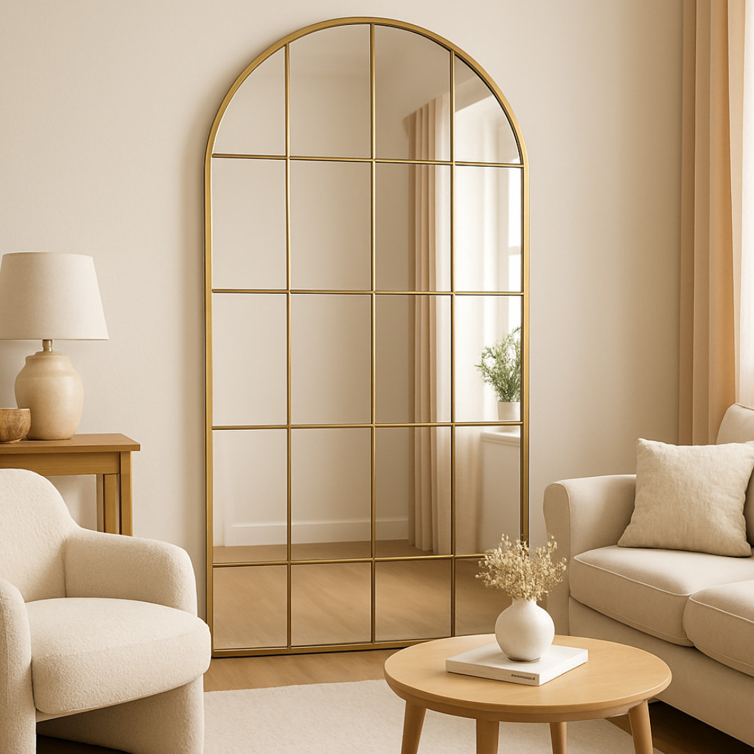 Irene Floor Mirror: Gold Frame
