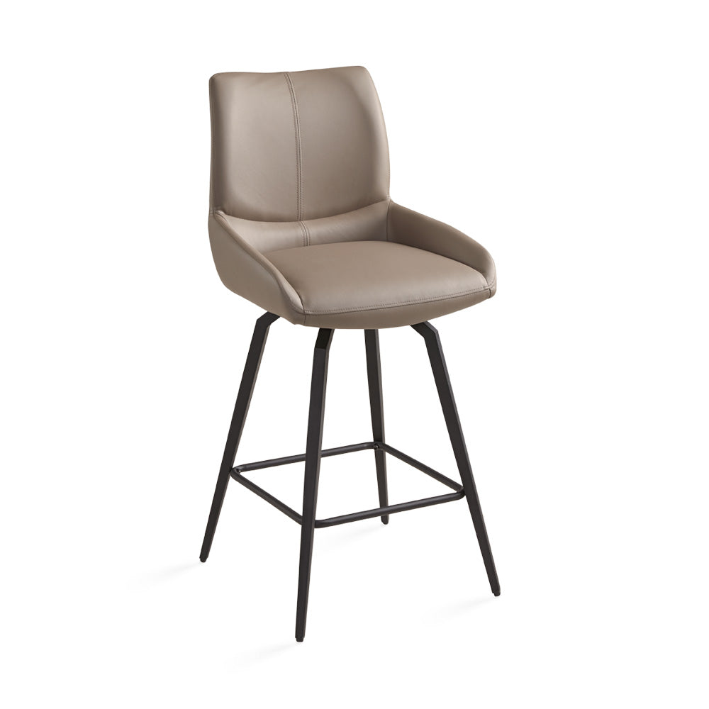 NONA Counter Chair GY-COU-2056 Taupe PU Black legs