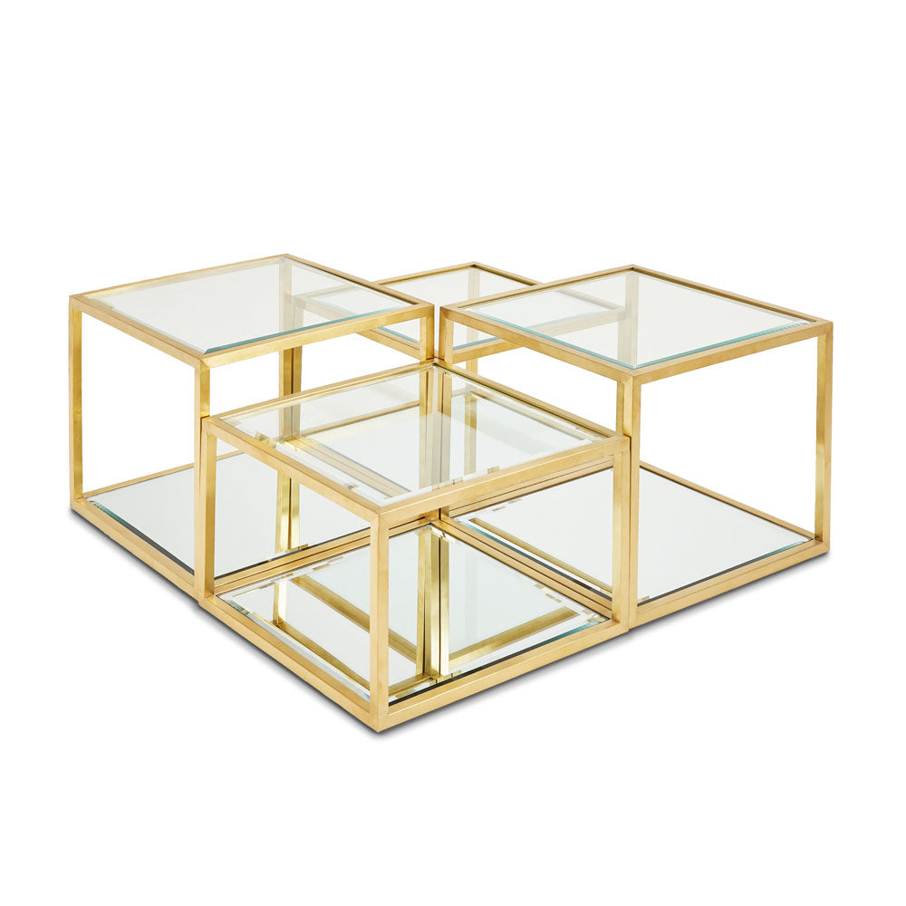MULTI-LEVEL SILVER COFFEE TABLE