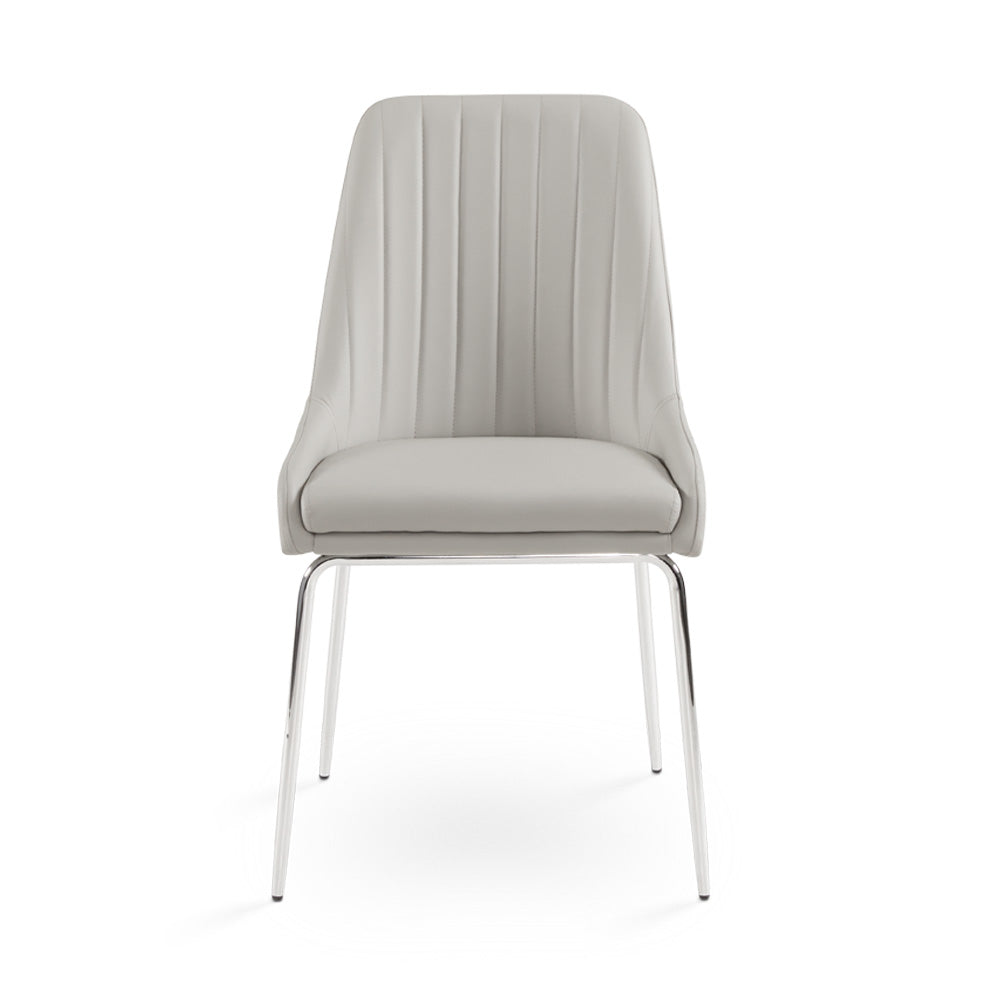 MOIRA CHAIR GY-1977 NAPA GREY FABRIC CHROME LEGS