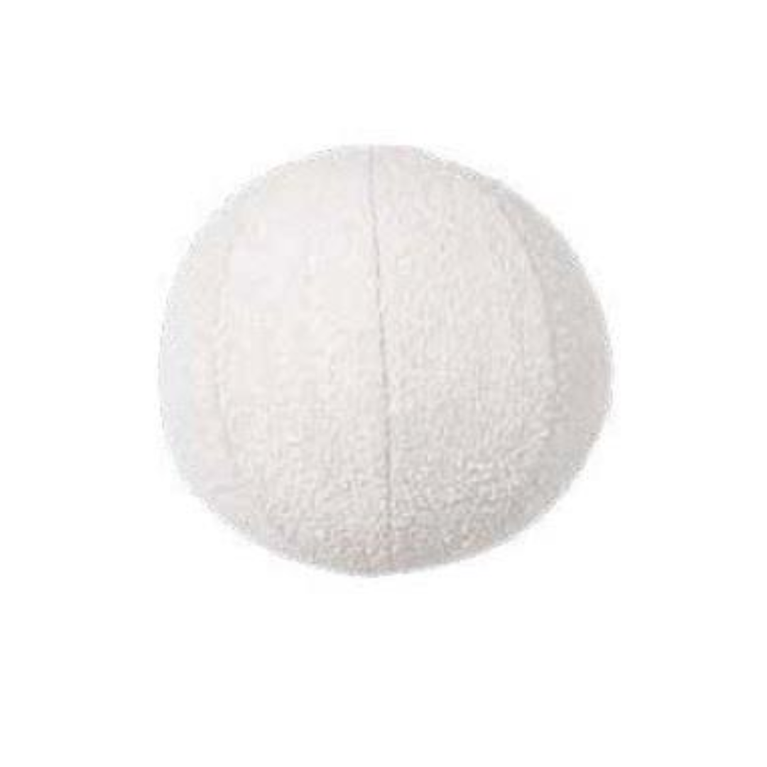 BALL CUSHION WHITE BOUCLE