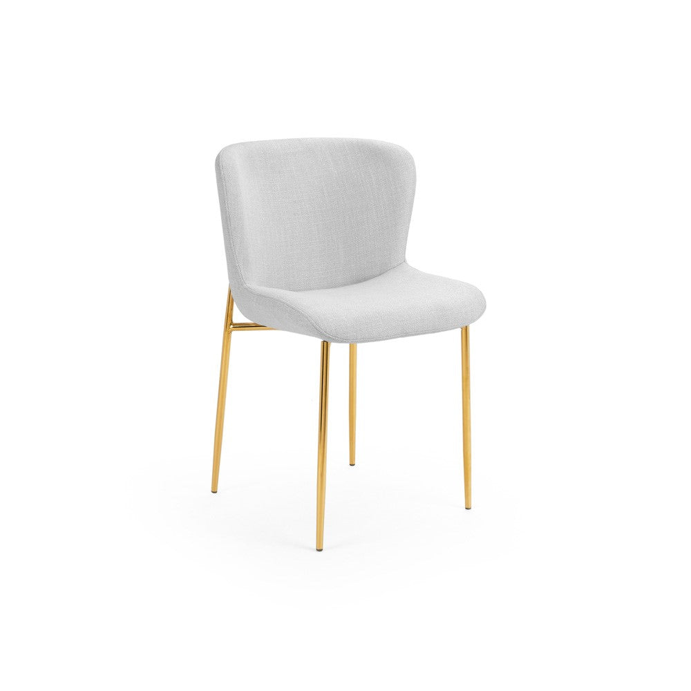MALTA Dining Chair GY-DC-804GFUZHOU LIGHT GREY LINEN WITH GOLDLEGS