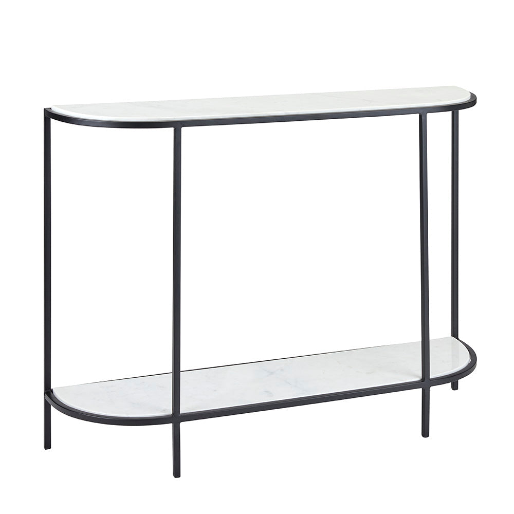 HALF ROUND CONSOLE TABLE BLACK