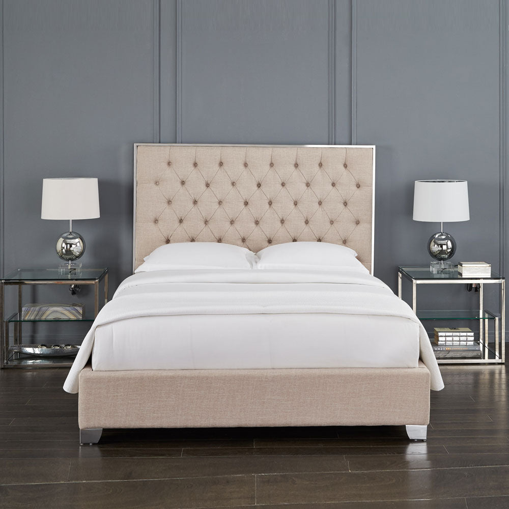 KROMA GY-0218 King Bed Dark Grey Linen