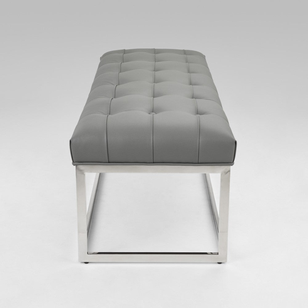 MODERN SS Bench GY-BC8415B Grey Velvet
