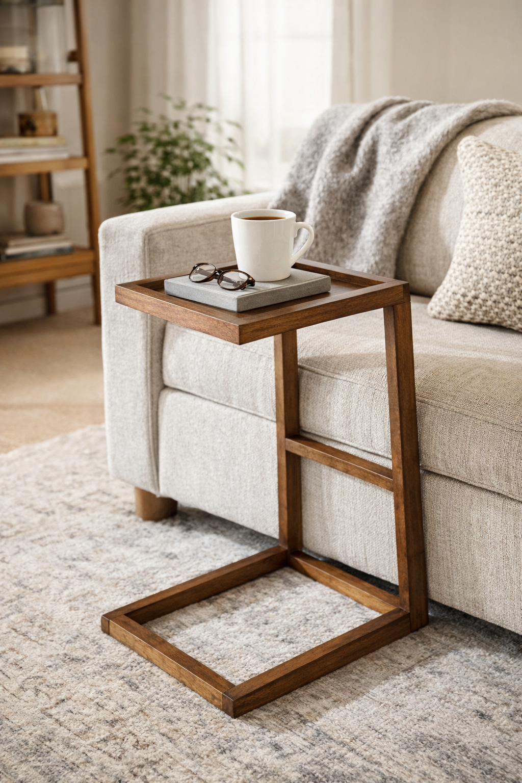 C TABLE walnut finish GY-ET-685S Condo size