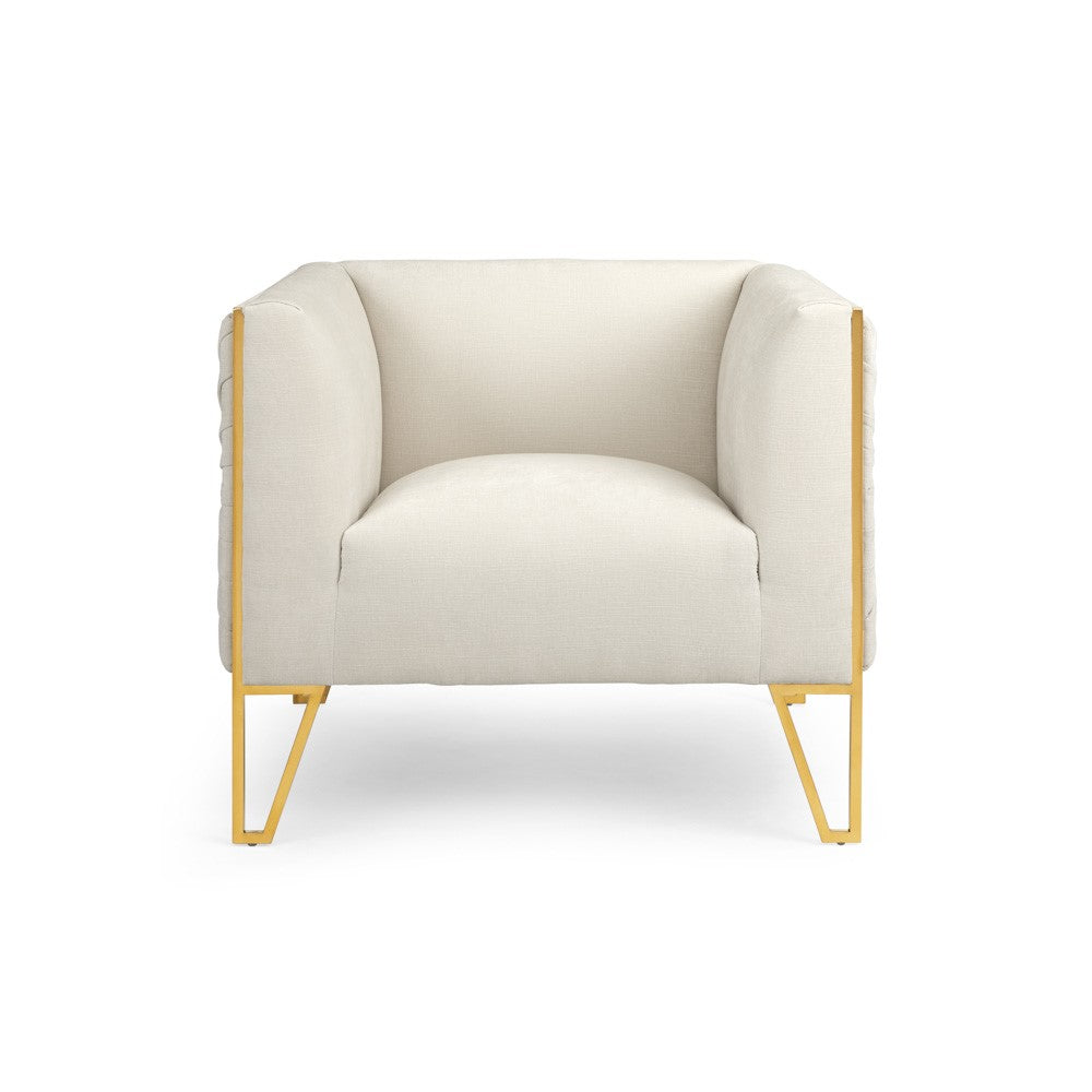 TRURO CHAIR GY-AC-8575BG Matt gold steel with Contessa Vanilla