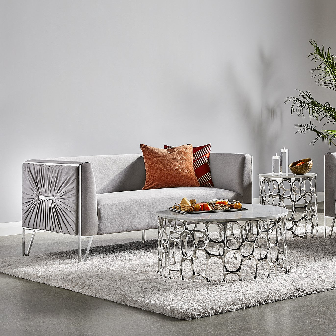TRURO SOFA GY-SF-8575 NP Grey Velvet color