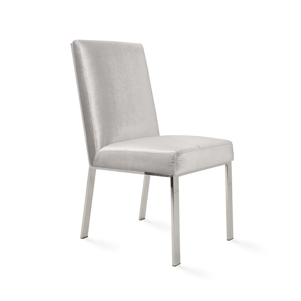 EMILIANO Dining Chair GY-DC-8121 E.Grey velvet with silver frame