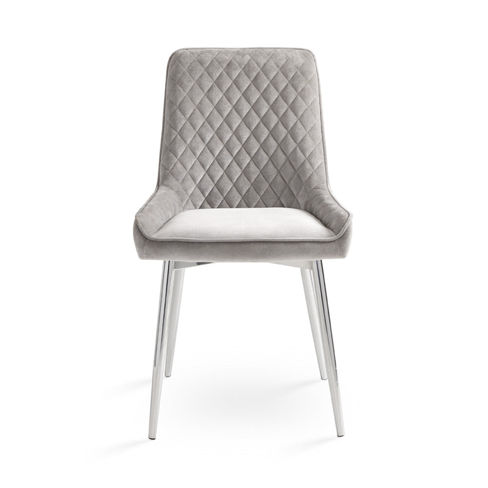 EMILY DINING CHAIR GY-DC-1912 DARK GREY VELVET CHROME LEGS