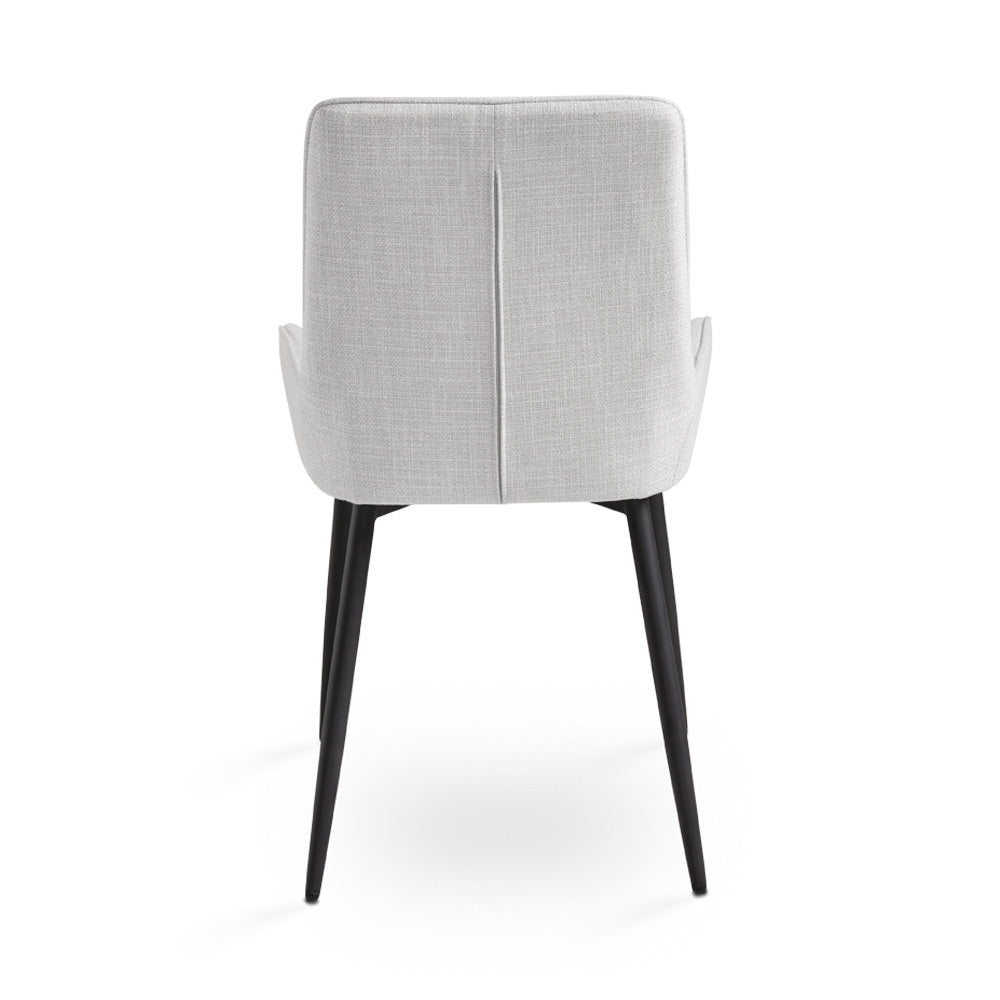 EMILY DINING CHAIR GY-DC-1912BK FUZHOU GREY LINEN BLACK LEGS
