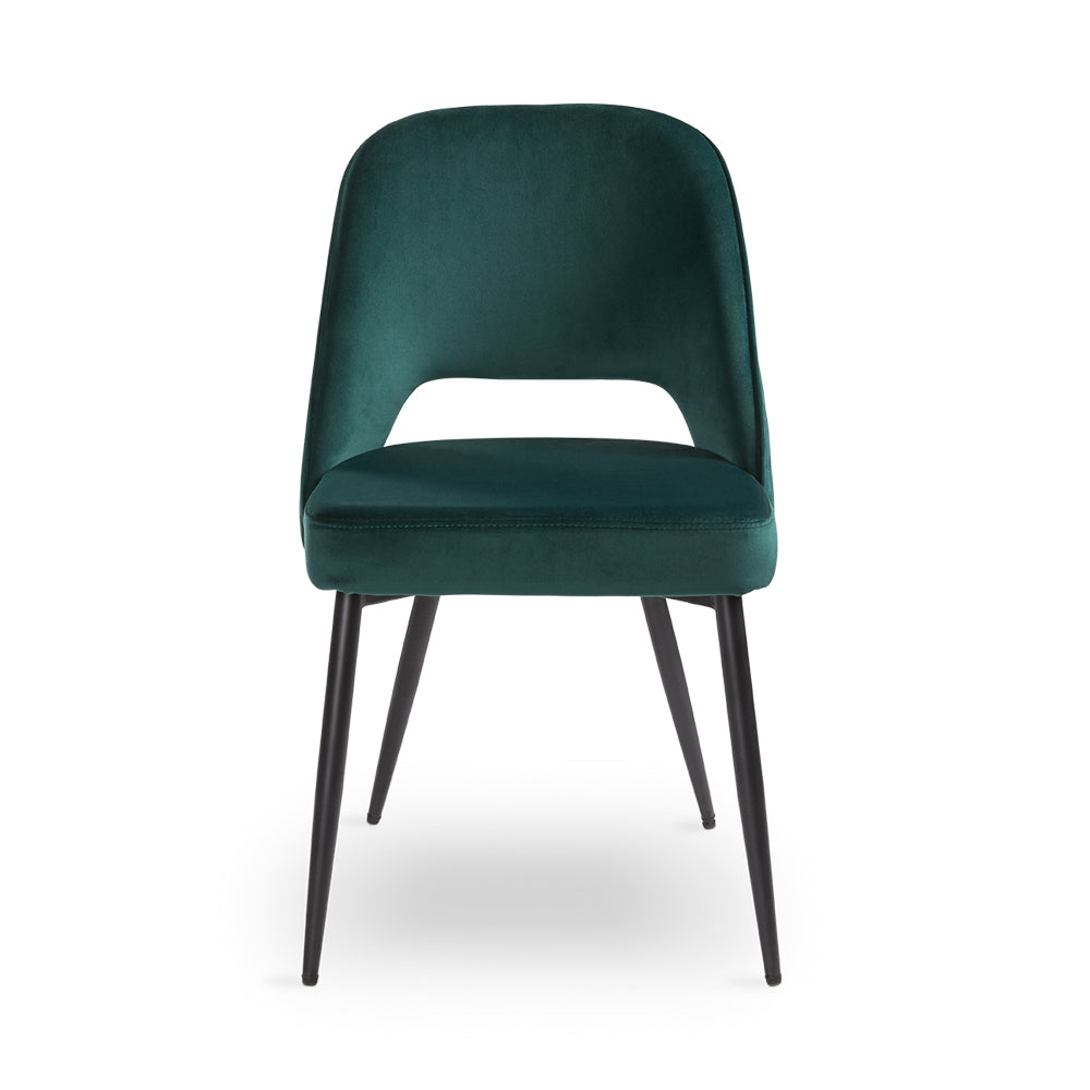 HILDA DINING CHAIR GY-DC-807BK
EMERALD GREEN VELEVT WITH BLACK
LEGS