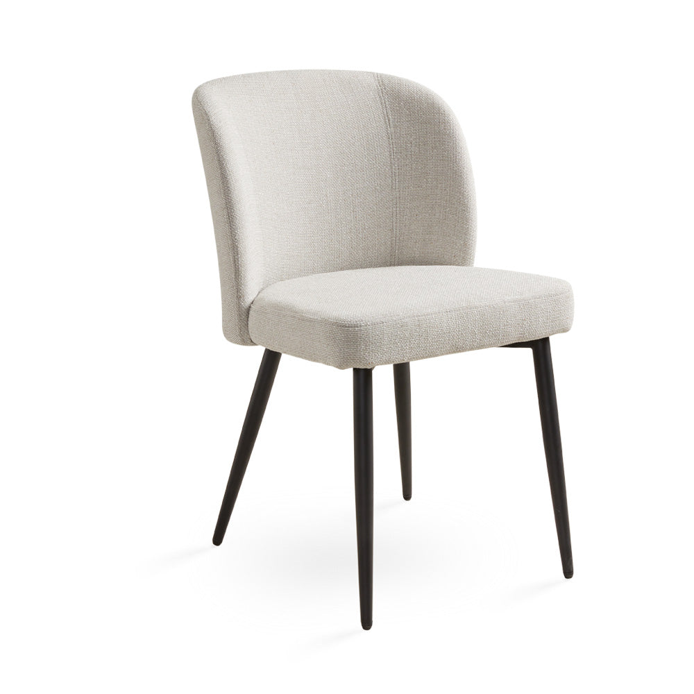 FORTINA DINING CHAIR GY-DC-801BK SILEX BEIGE LINEN WITH BLACK LEGS