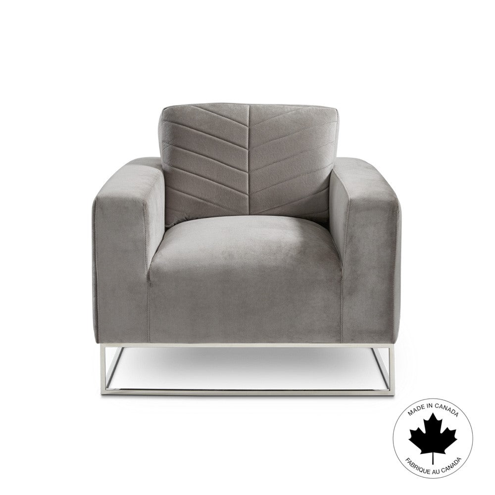 FRANKLIN Accent Chair GY-AC-8145 Grey velvet