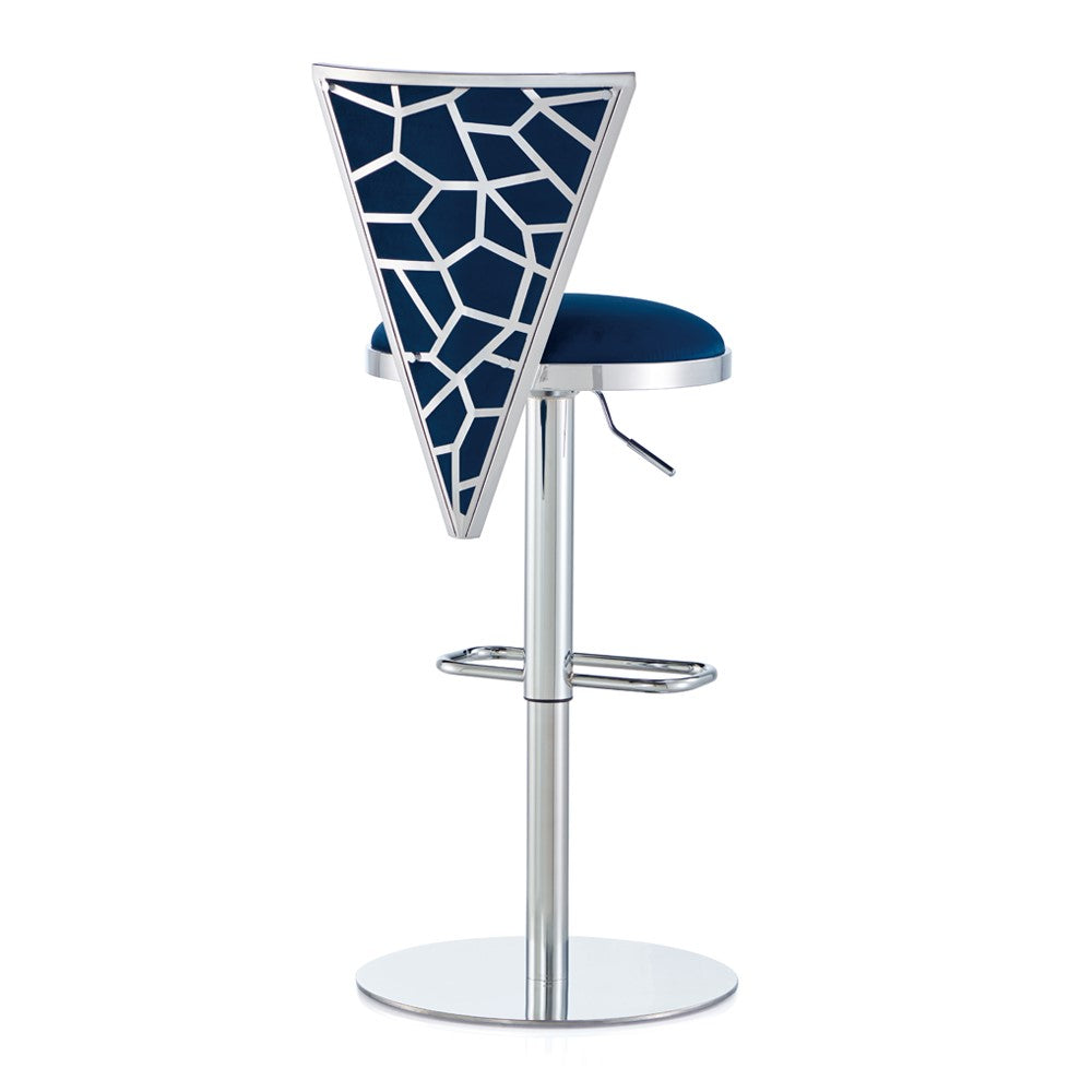 TURIN Adjustable Bar Stool GY-BAR-8546 Morgan Ivory Polished Steel finish