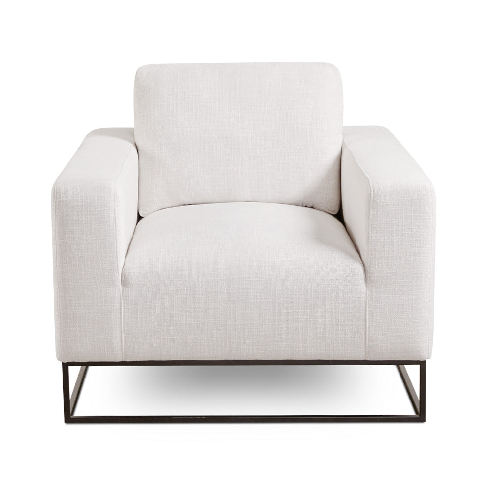 FRANKLIN Accent Chair GY-AC-8145BK Fuzhou Grey Linen BLACK LEGS
