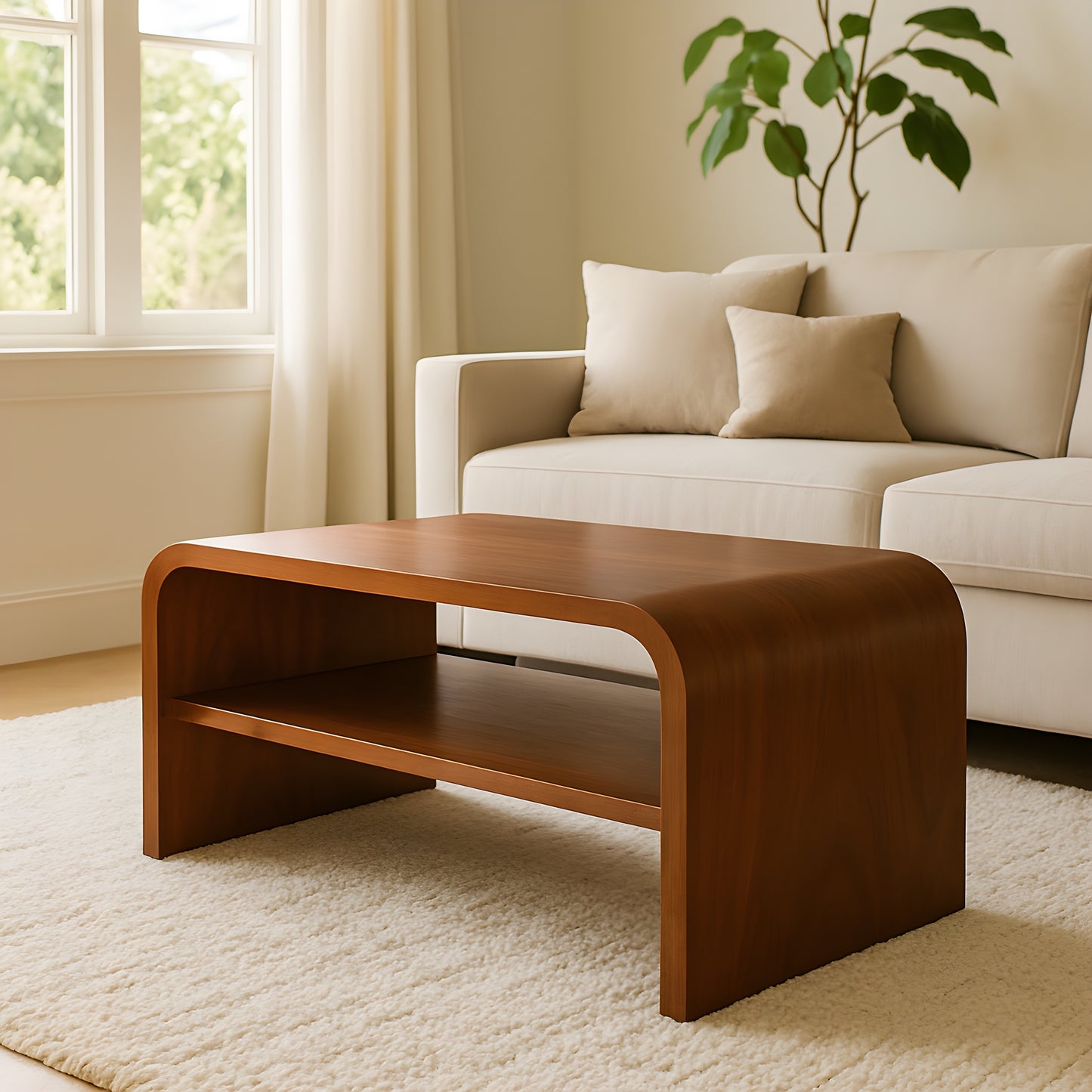 JEFFREY Coffee Table GY-CT-CC03 Walnut veneer finish