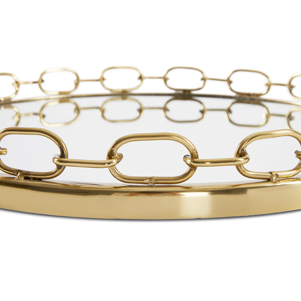 CHAIN LINK TRAYS (SET OF 2) XC-2915G GOLD
