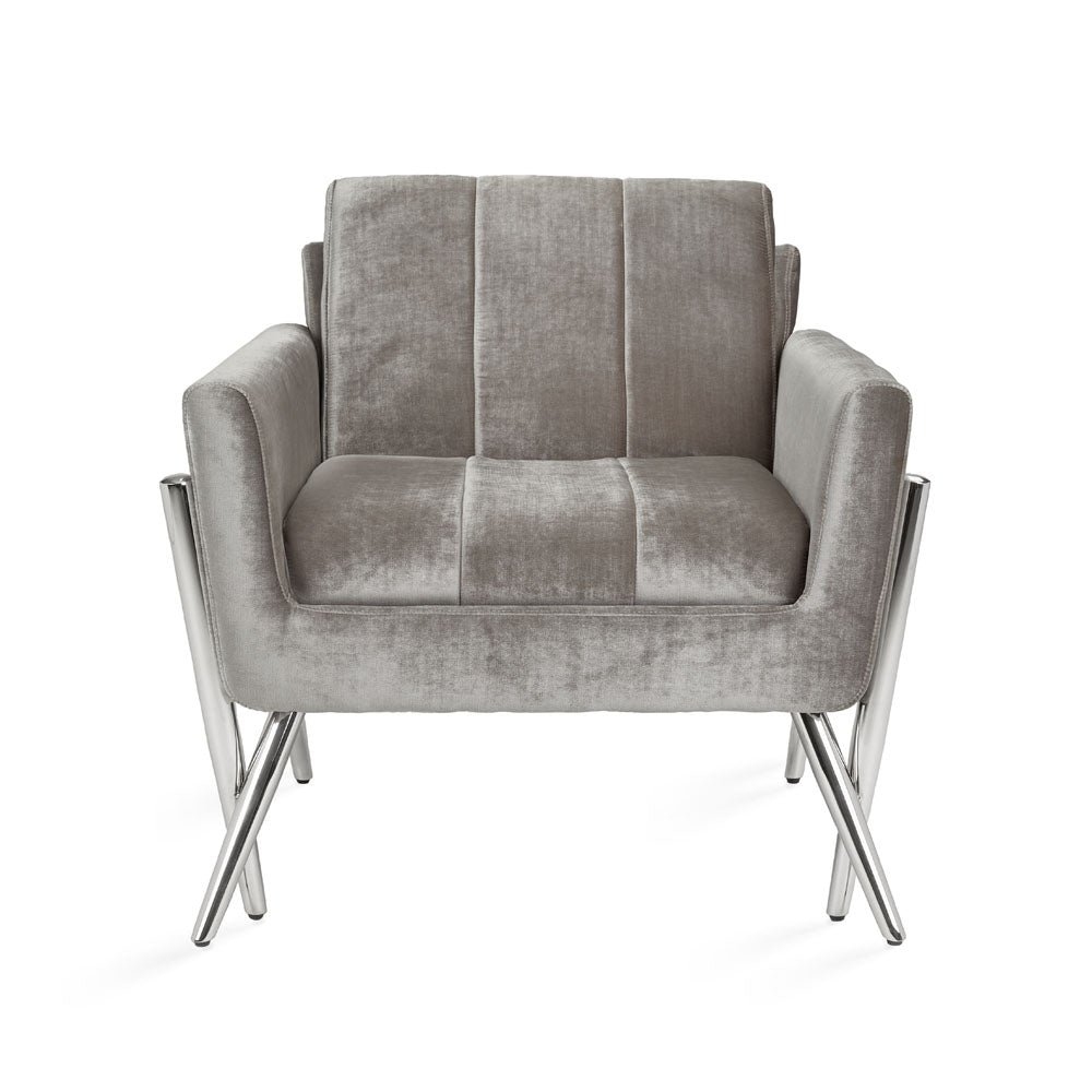 MORGAN Lounge chair GY-AC-8112 E-Grey Velvet