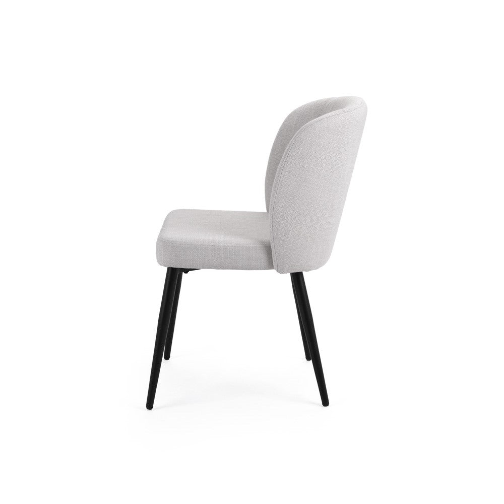 FORTINA DINING CHAIR GY-DC-801BK Ashfield Fabric WITH BLACK LEGS