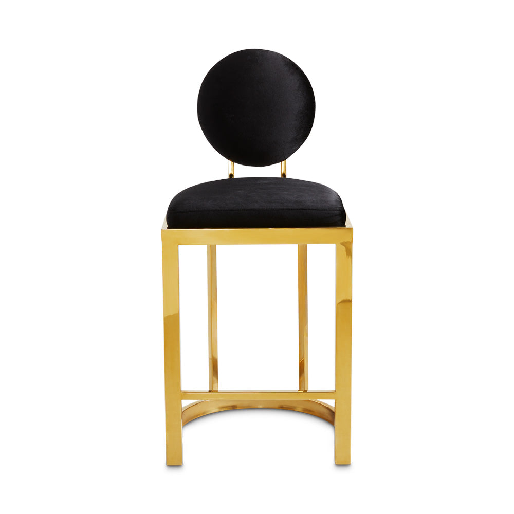 MILANA Counter Stool GY-COU-85255G Black velvet Polished Gold finish w/o laser cut