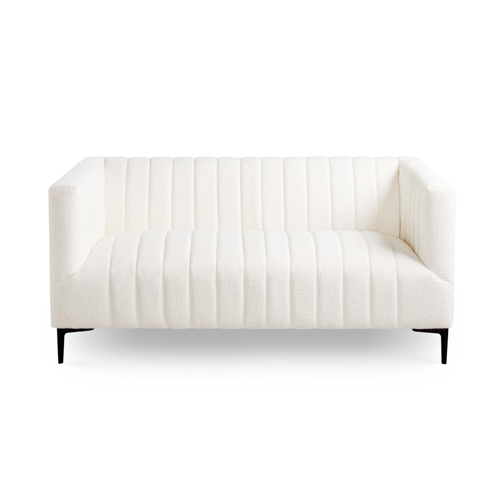 FLORIAN Loveseat GY-LS-8798BK Boucle Fur Fabric Black Legs