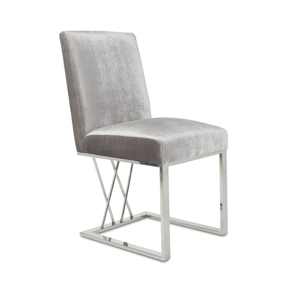 MARTINI Dining Chair GY-DC-8101 E-Grey Velvet Stainless steel Frame,