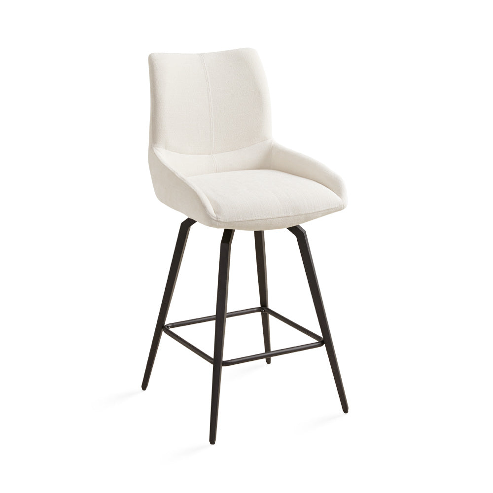 NONA Counter Chair GY-COU-2056 Khaki fabric Black legs