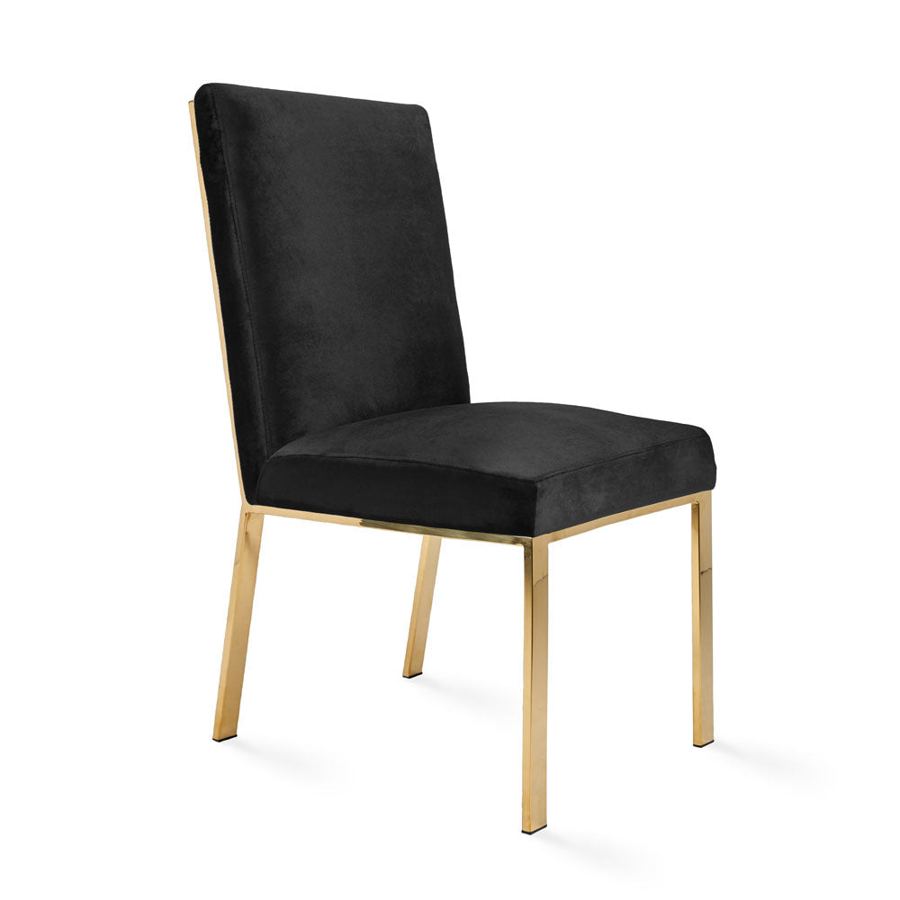 WELLINGTON Dining chair GY-DC-7982G Polished Gold + Black Velvet