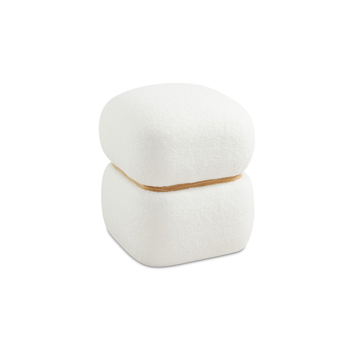 PETER Ottoman GY-OT-1020 WHITE SHEARLING