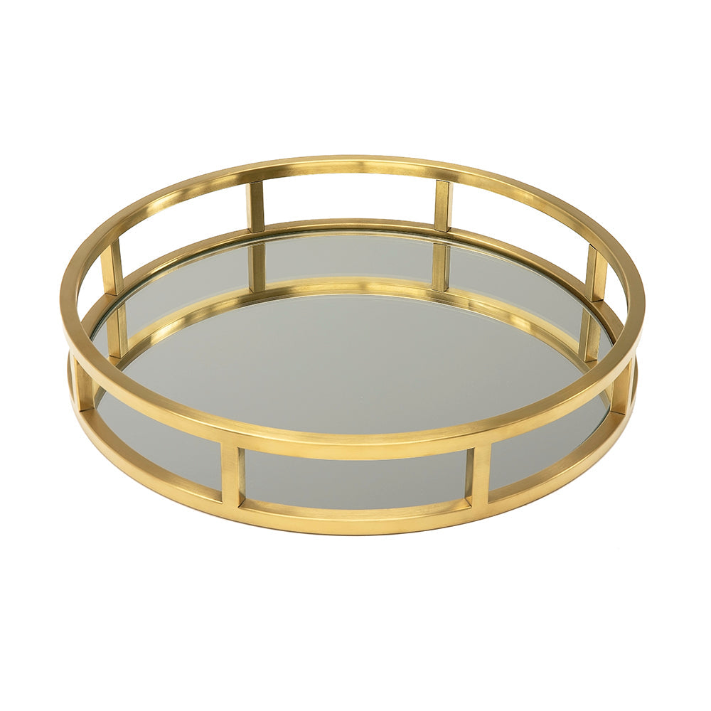 Brushed Gold Tray XC-1244 Round Mirror tray