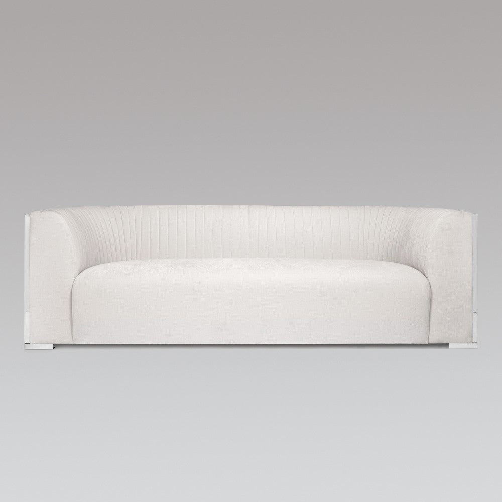 BERGEN sofa GY-SF-8527 Contessa-Vanilla color polished steel finish