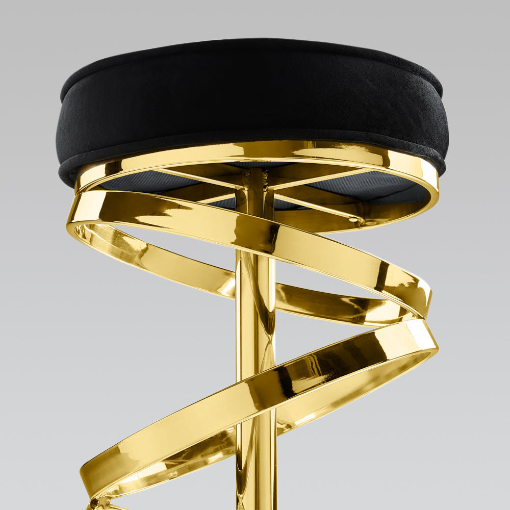 GLAM BAR stool GY-BAR-8530 Java-chocolate Polished gold frame