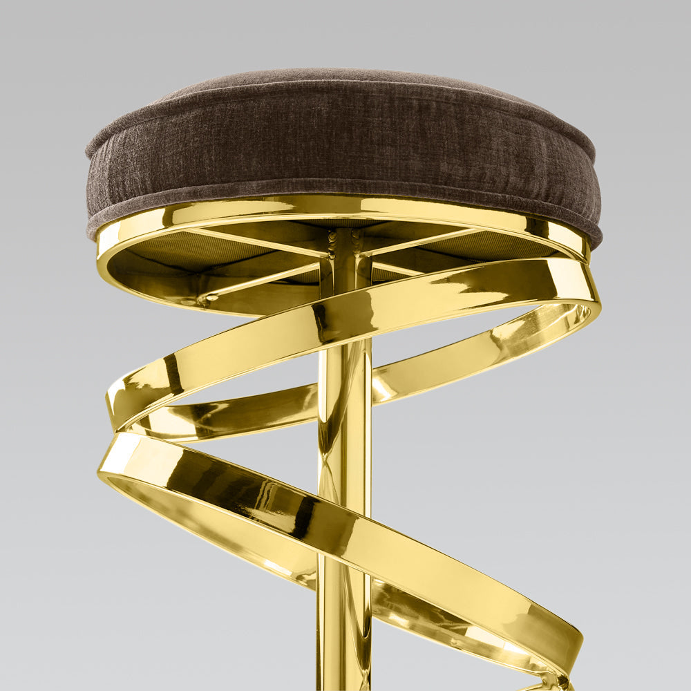 GLAM counter stool GY-COU-8530G Black Velvet Polished GOLD frame