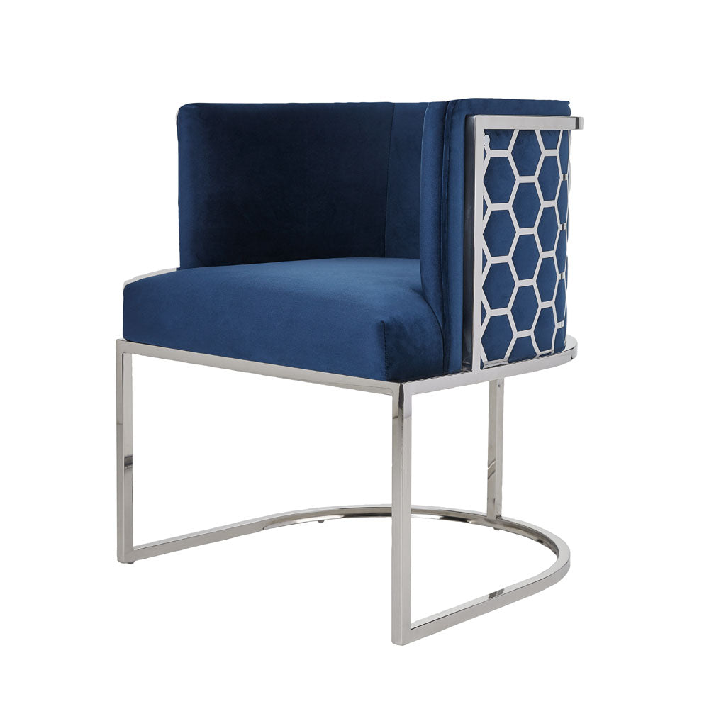 CHAMBERLAIN Chair GY-DC-8148 CHARCOAL fabric Polished steel frame