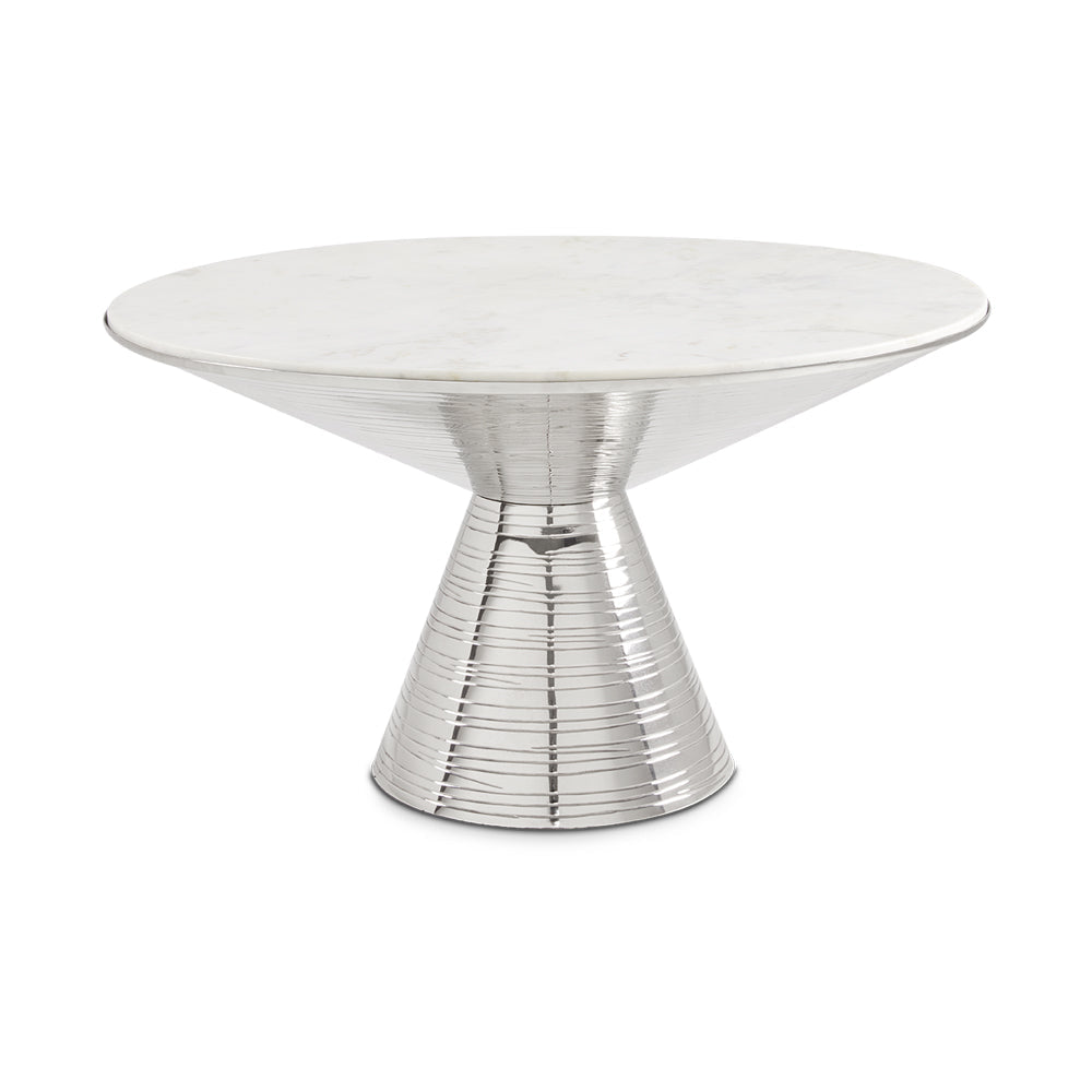 Valentine coffee table XC-CT-VARI30NI white marble with Silver frame