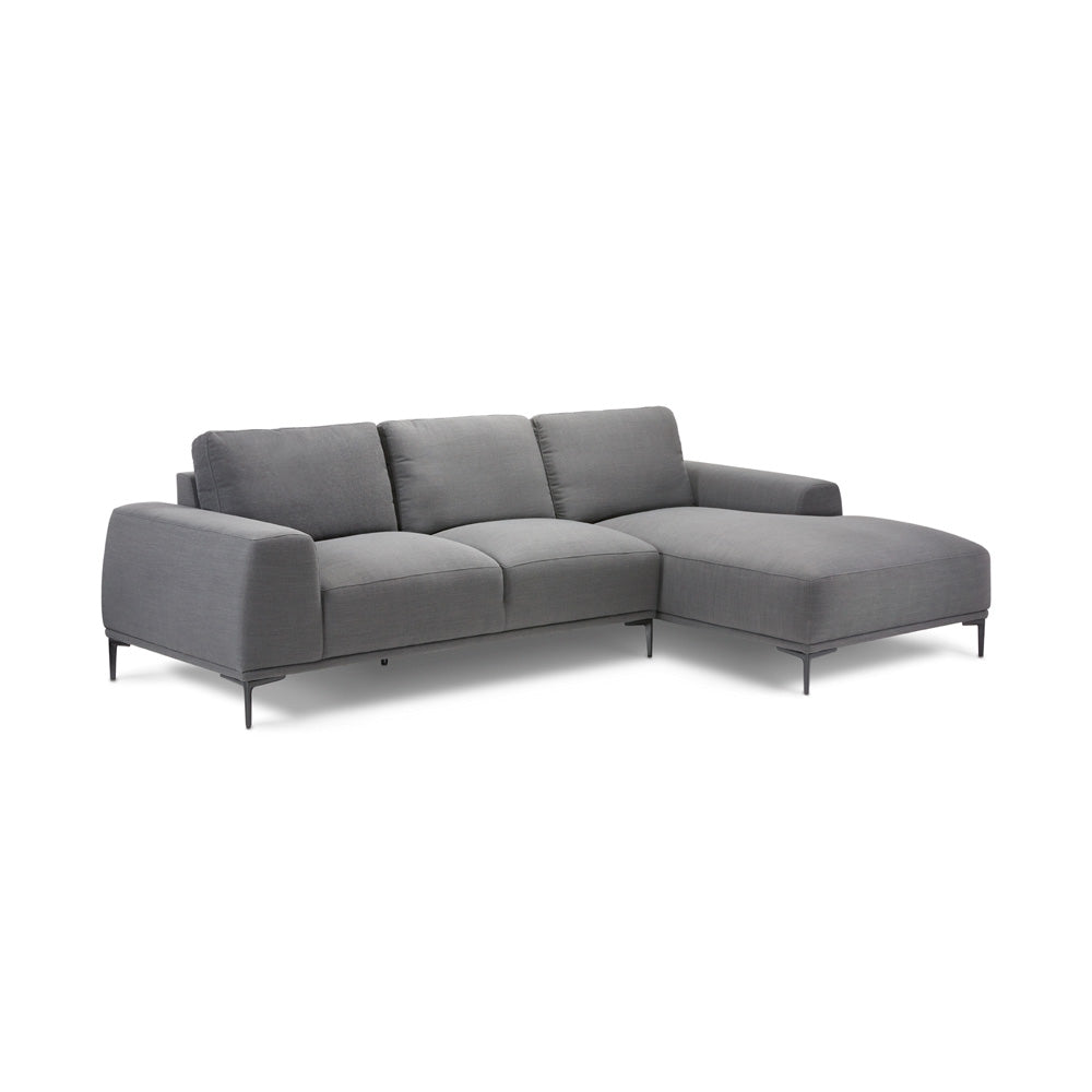 MIDDLETON Sectional Sofa GY-SC-8561 Grey linen Silex 23 Black legs
