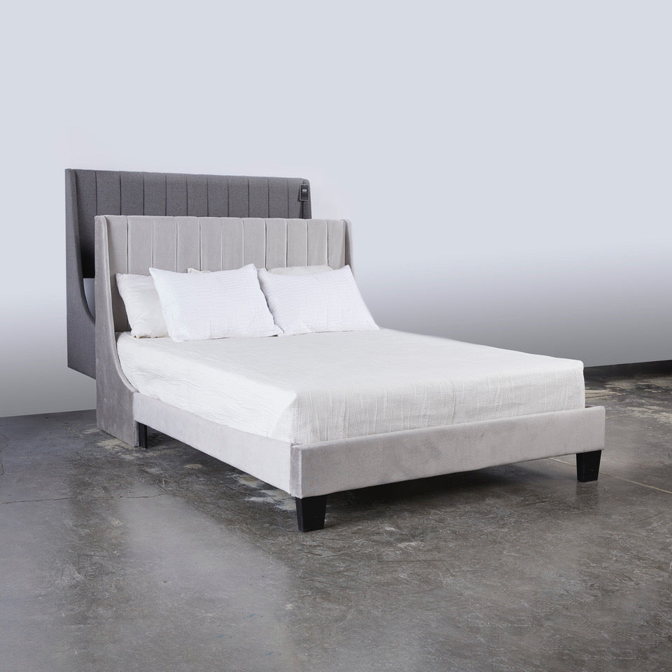 JULIUS Bed King Size Slate linen fabric
