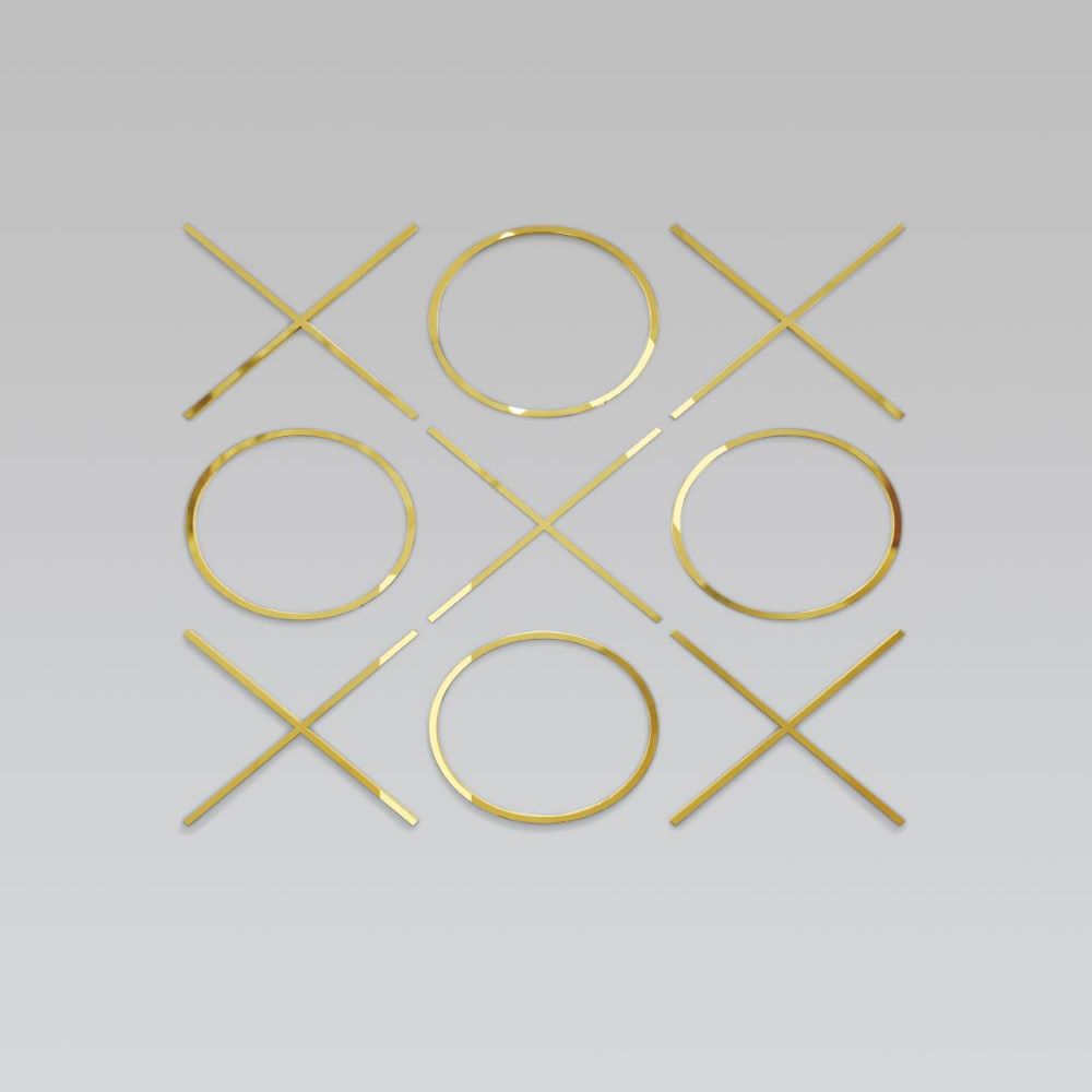Wall Decor X & O set of 9 - SMALL SILVER