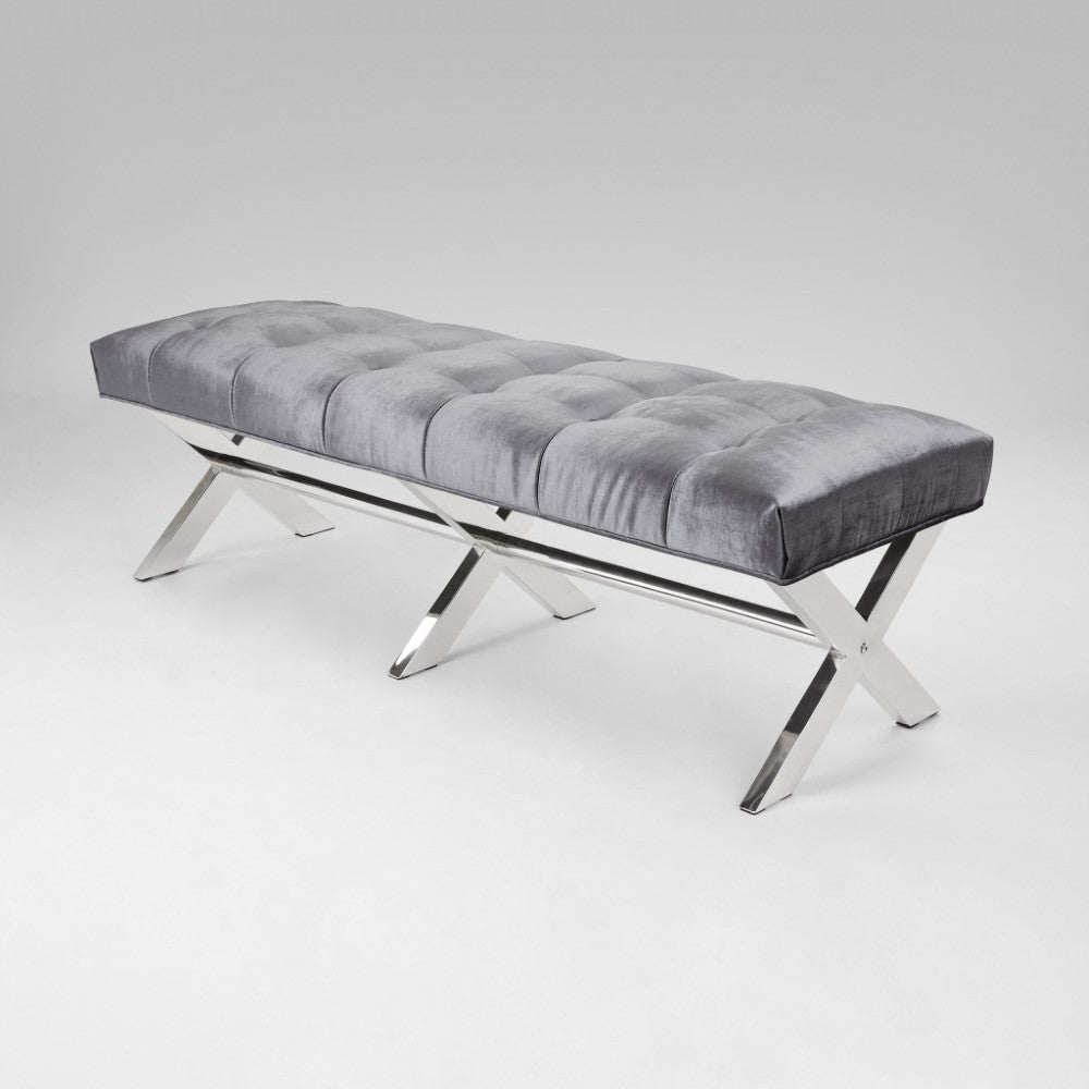 LAUREN Bench GY-7770 Grey Velvet