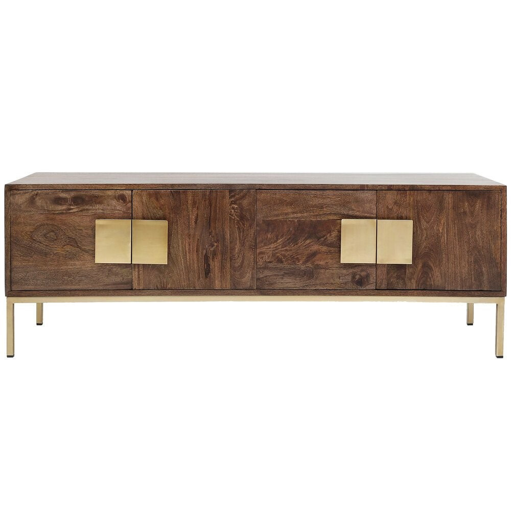LUIGI MEDIA STAND XC-53730 Light Brown/Gold 147x43x50CM