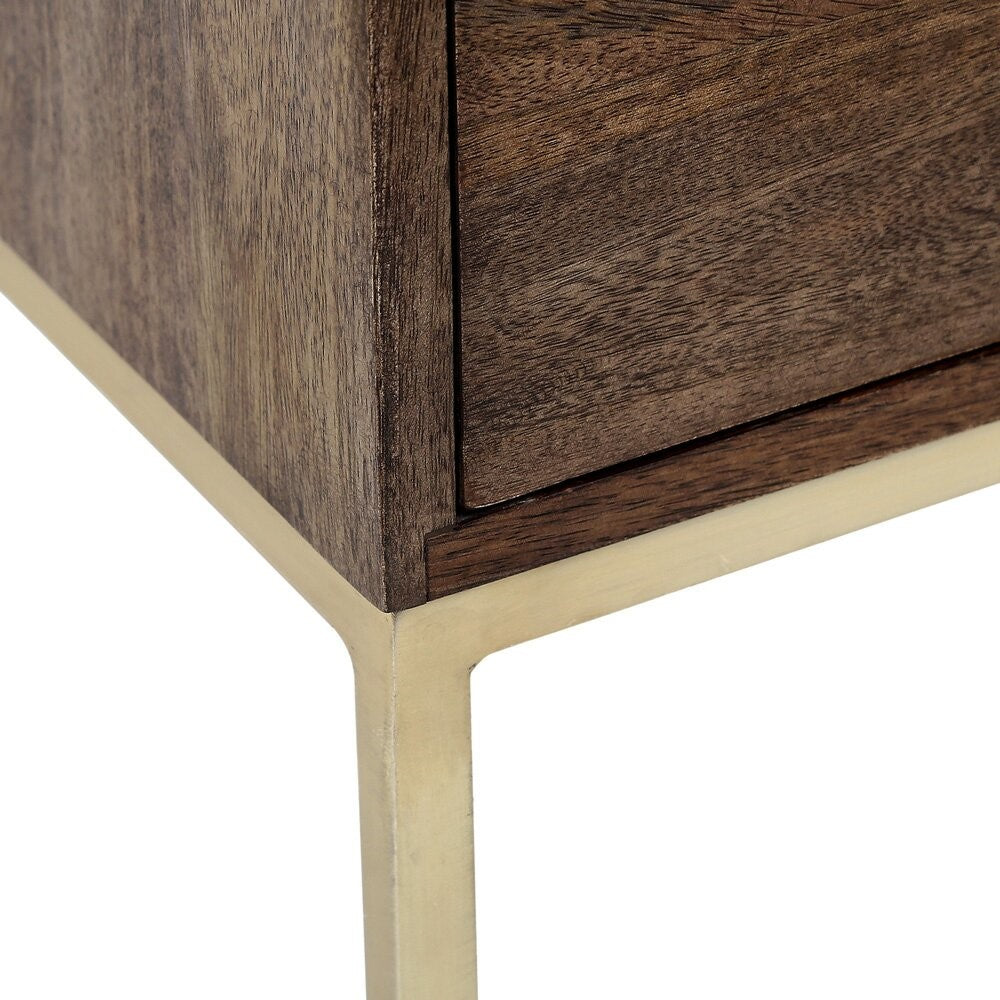 LUIGI MEDIA STAND XC-53730 Light Brown/Gold 147x43x50CM