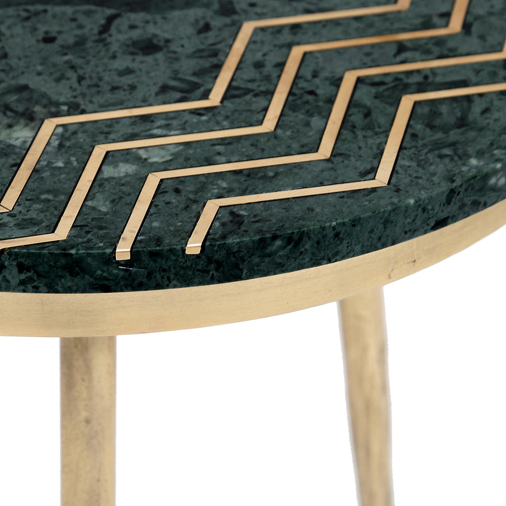 Belvin End table XC-52977 SET OF 2 GREEN MARBLE