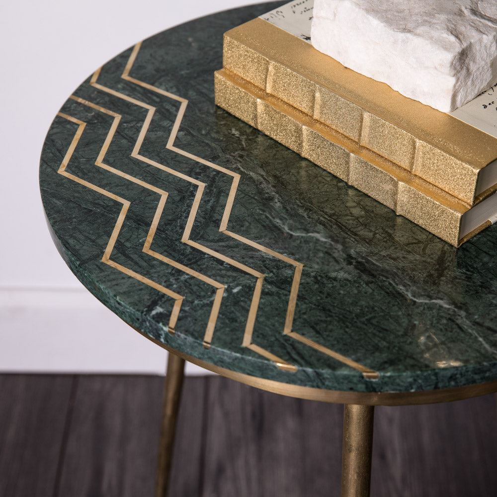 Belvin End table XC-52977 SET OF 2 GREEN MARBLE