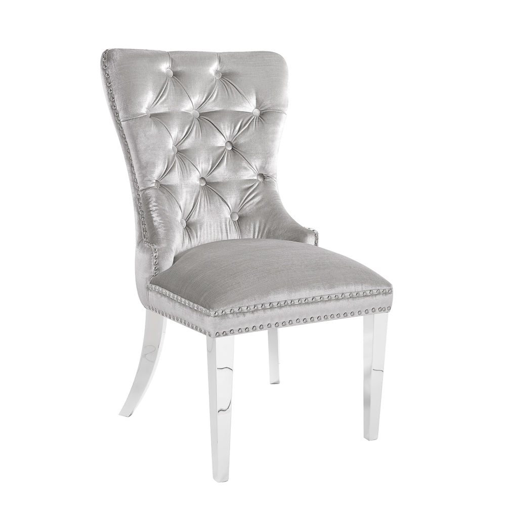 EUPHORIA Dining Chair GY-1029SS E-Grey Velvet w/ steel legs